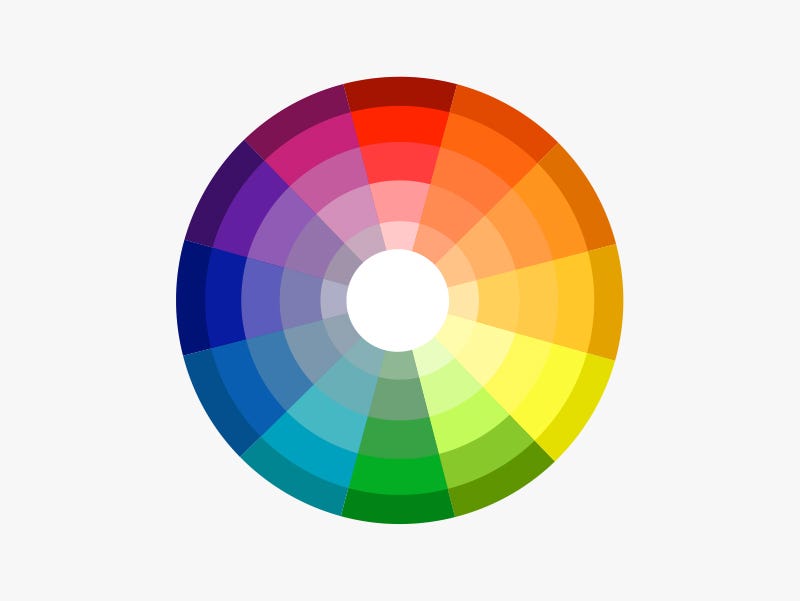 Monochromatic colour wheel