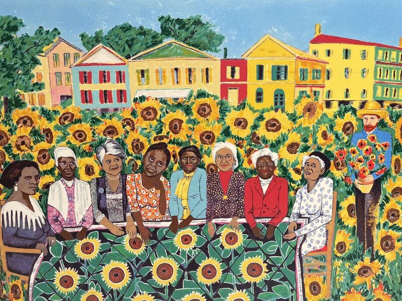 Faith Ringgold | The Sunflowers Quilting Bee at Arles (1996) | Available  for Sale | Artsy