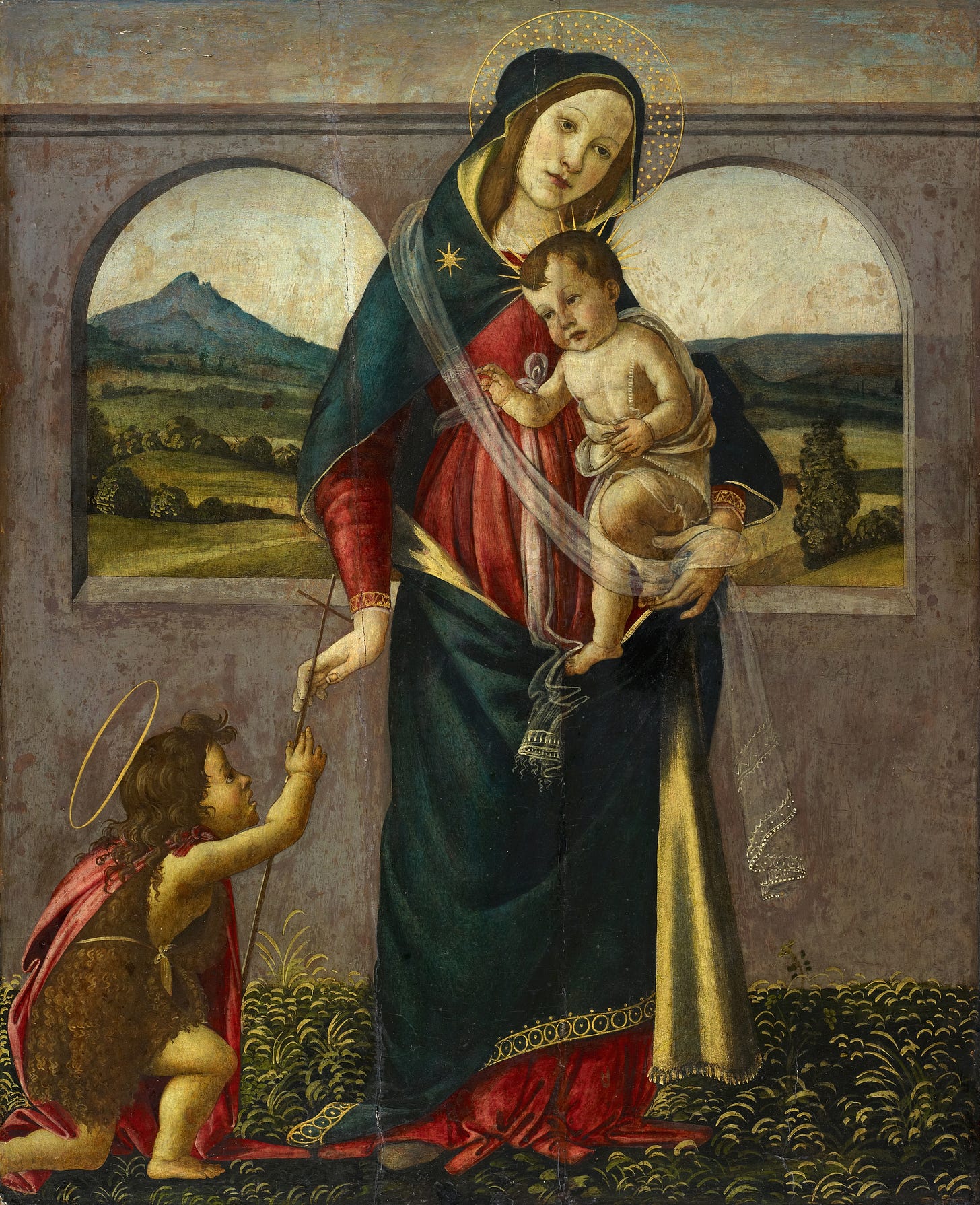 Madonna and Child with the Infant Saint John the Baptist by Sandro Botticelli School (Italian, 1445-1510)