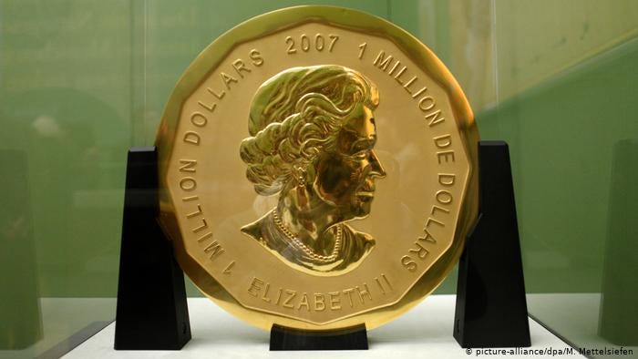 The Big Maple Leaf coin that was stolen from the Bode Museum in 2017