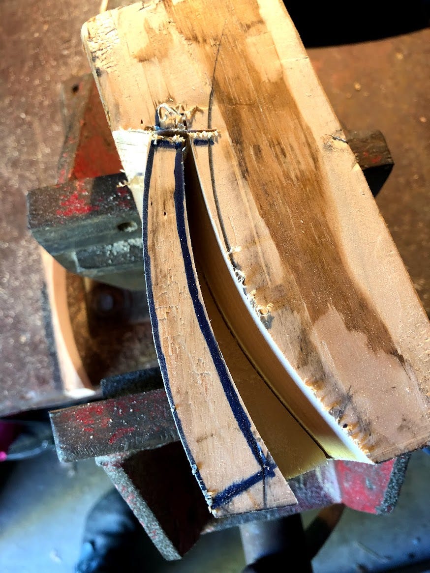 cut timber and vise