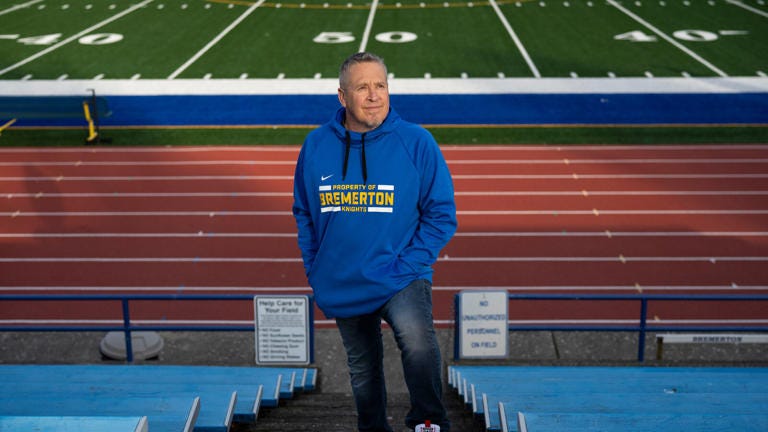 For eight years, Joseph Kennedy routinely offered prayers after games, with students often joining him.