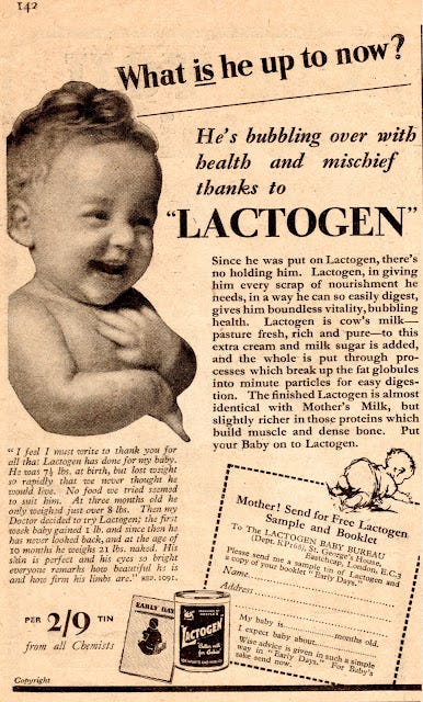 Advertisement for Nestle lactogen
