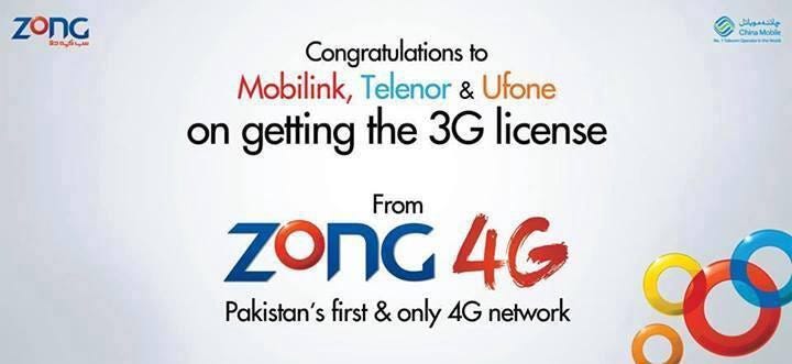 Zong Congratulates Other on 3G