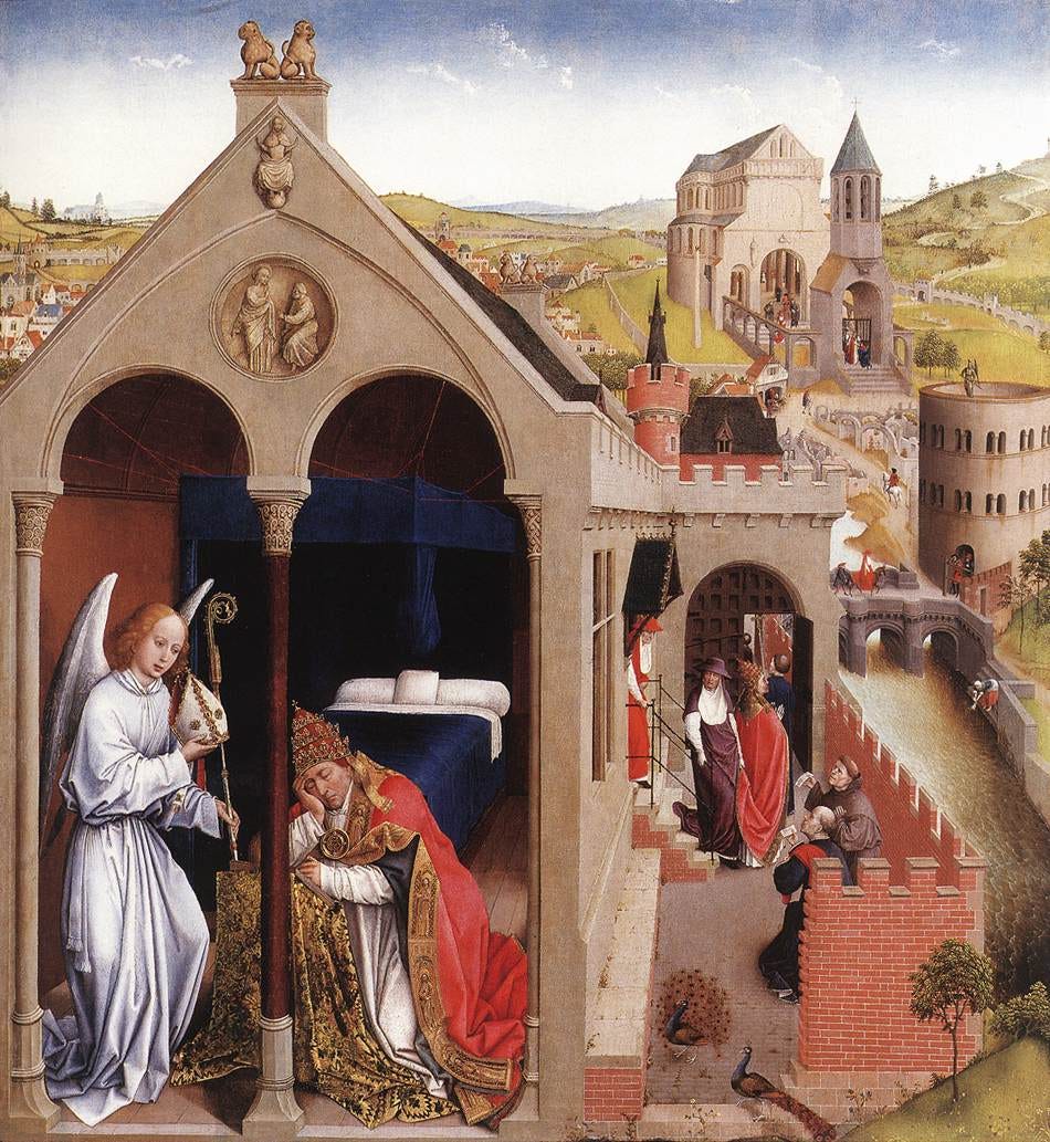 File:Rogier van der Weyden - Dream of Pope Sergius - WGA25713.jpg -  Wikimedia Commons