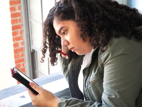 10th grader Vanessa enjoys a sunny day, an open window, and a good book at Envision Academy in Oakland. Photo credit: Loyal subscriber Laura. Teacher credit: Loyal subscriber Samantha.