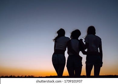 Silhouette Three Girls Images, Stock Photos &amp; Vectors | Shutterstock