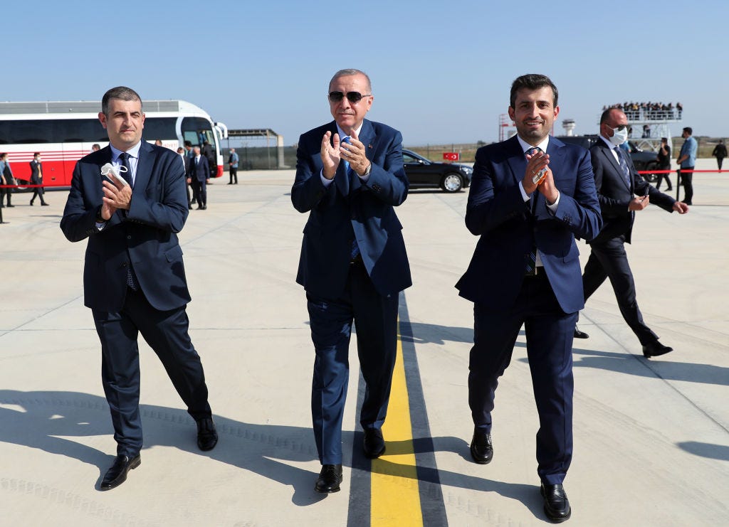 Bayraktar brothers with President Erdogan (centre)