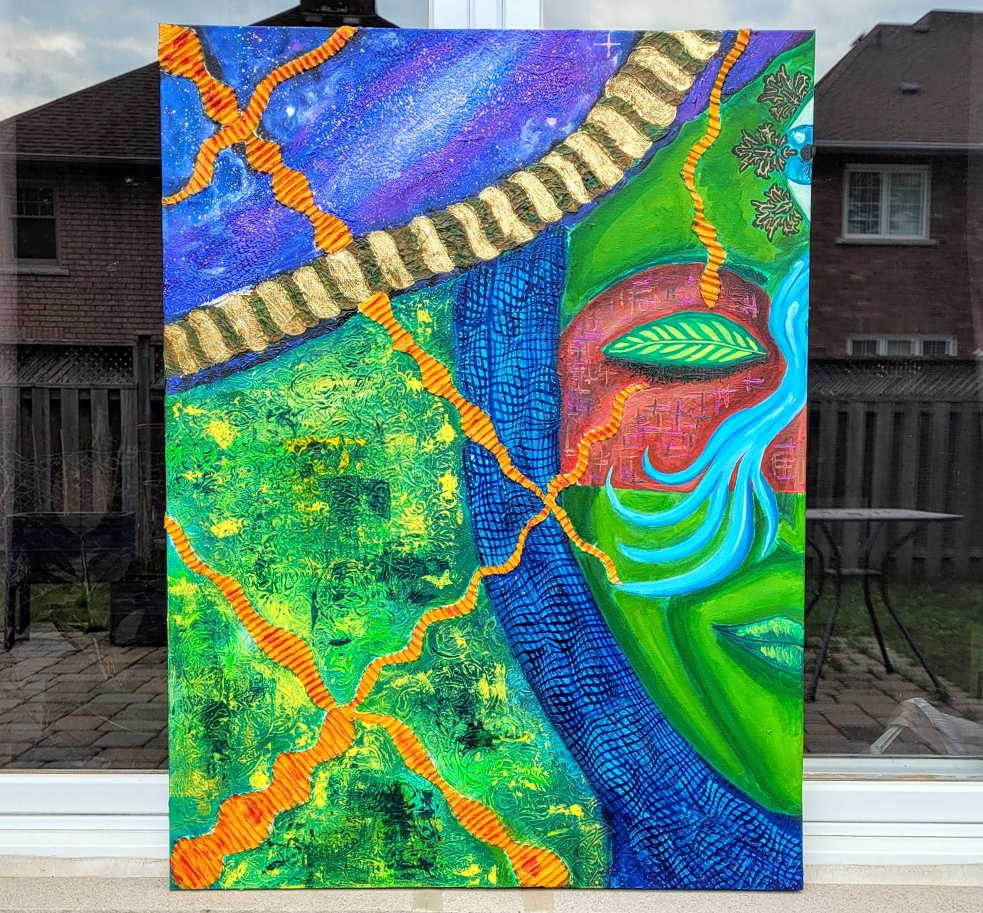 Acrylic on canvas painting of mother Ayahuasca