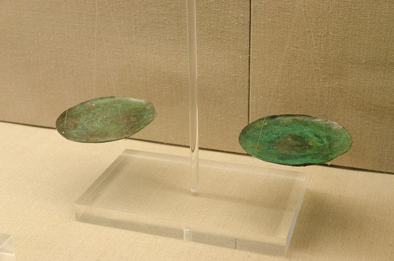 File:Archaeological site of Akrotiri - Museum of prehistoric Thera - Santorini - weighing dishes - 01.jpg