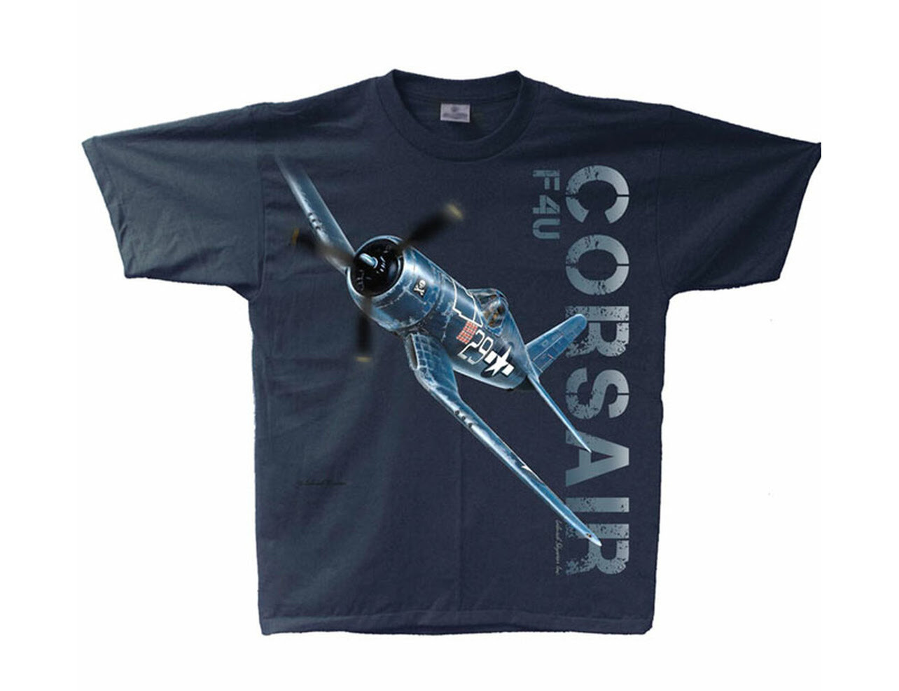 F4U Corsair Adult Navy Blue Cotton T-Shirt