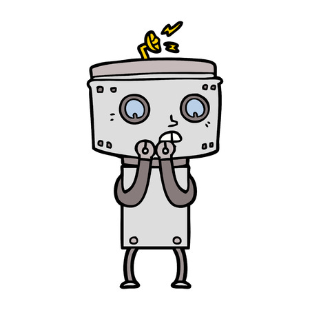 Nervous Cartoon Robot Royalty Free SVG, Cliparts, Vectors, And Stock  Illustration. Image 95739607.