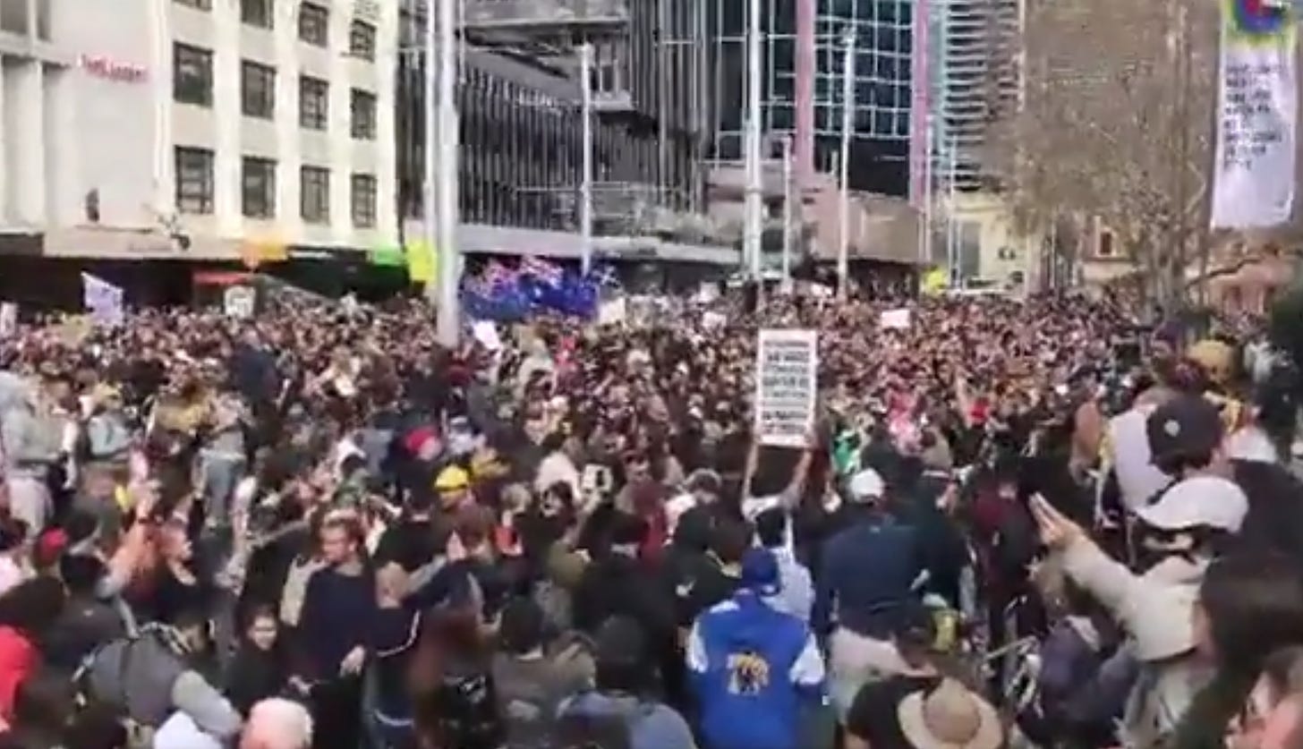 Thousands descend on Australian capital cities for Freedom Day