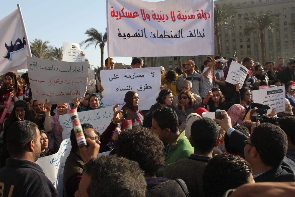 Picture of a Protest for The Rights of Egyptian Women