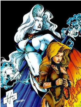 Lady Death with her former self Hope