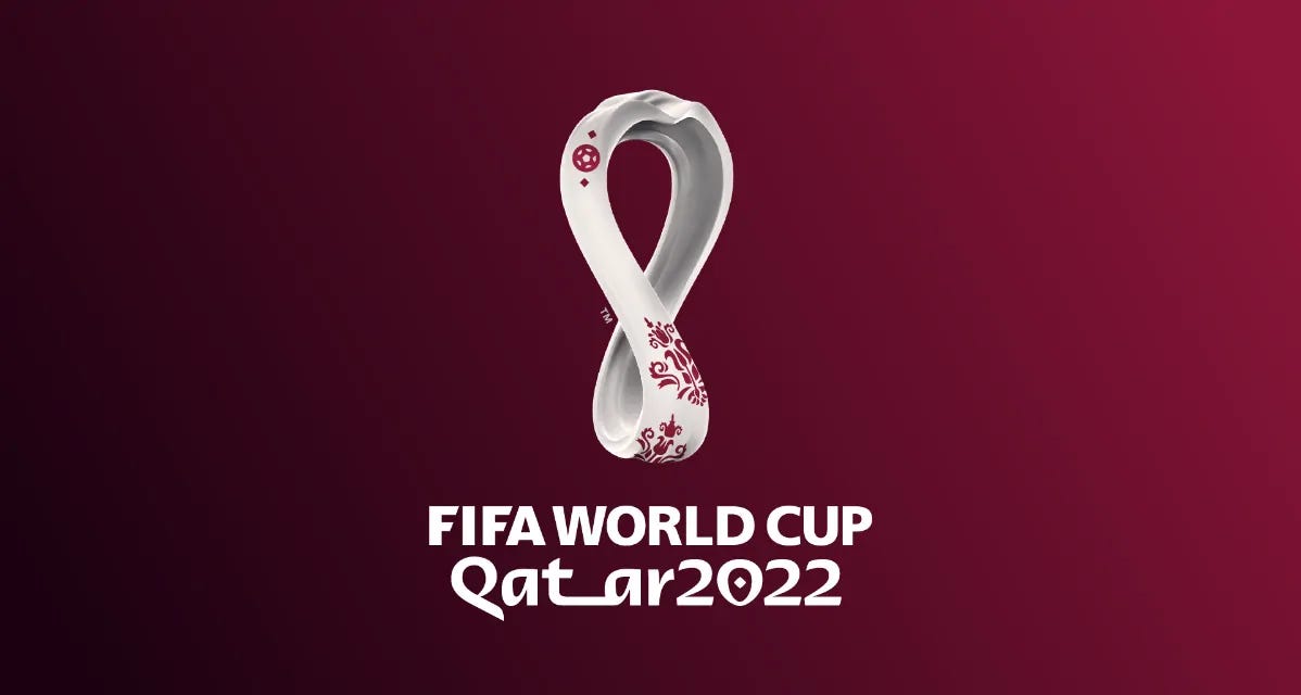 Faltan 28 días para el pitazo inicial. Imagen: Emblema oficial de la XXII edición de la Copa del Mundo FIFA.