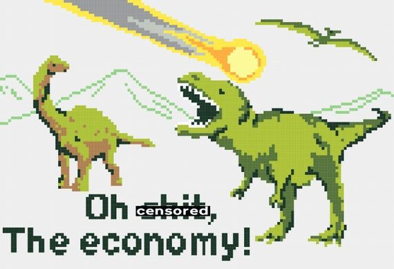 Dinosaur Meteor Oh No The Economy - Dinosaur Mania