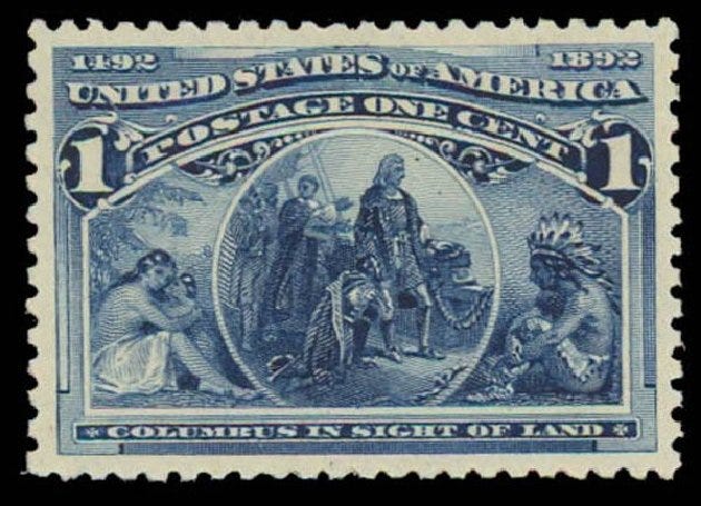 Costs of US Stamps Scott Catalog 230 - 1c 1893 Columbian Exposition. Daniel Kelleher Auctions, Oct 2011, Sale 626, Lot 214
