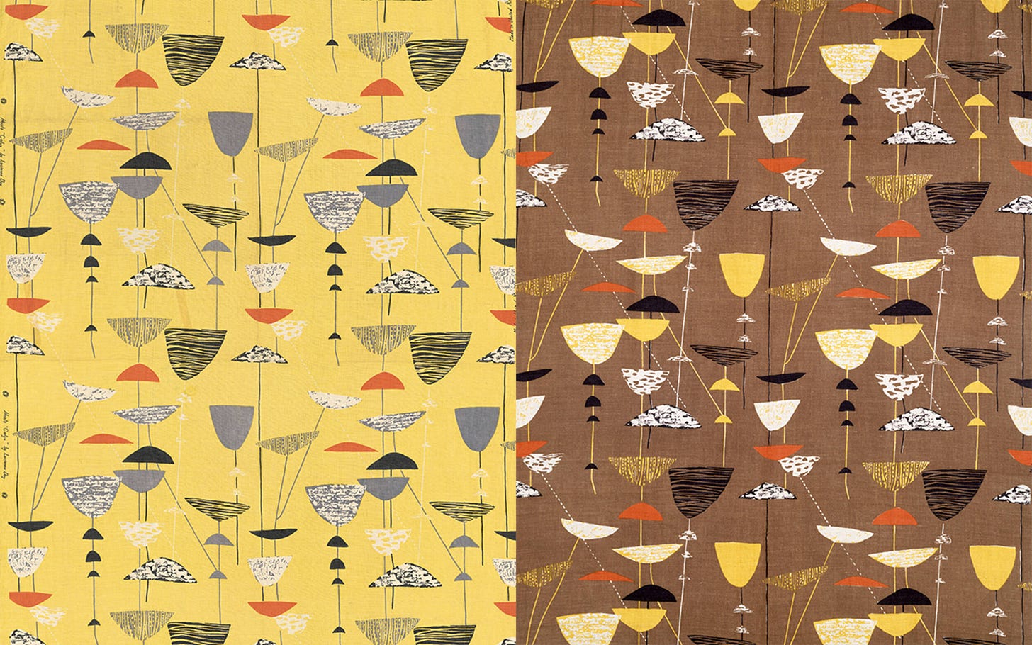 Calyx pattern fabric by Lucienne Day, 1951, © Robin and Lucienne Day Foundation. Victoria and Albert Museum, London.