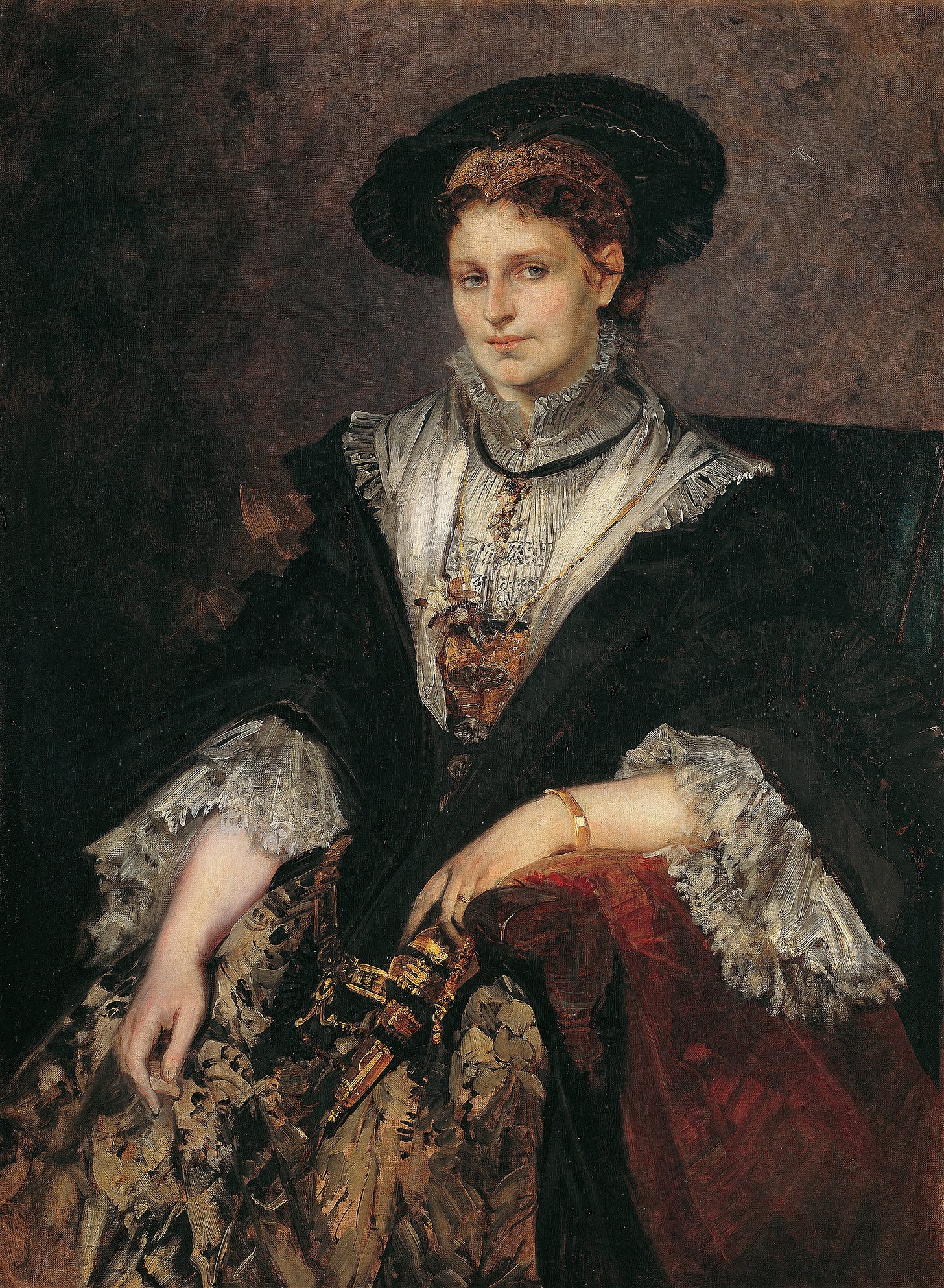 Portrait Of Bertha Von Piloty (1872-1873) by Hans Makart