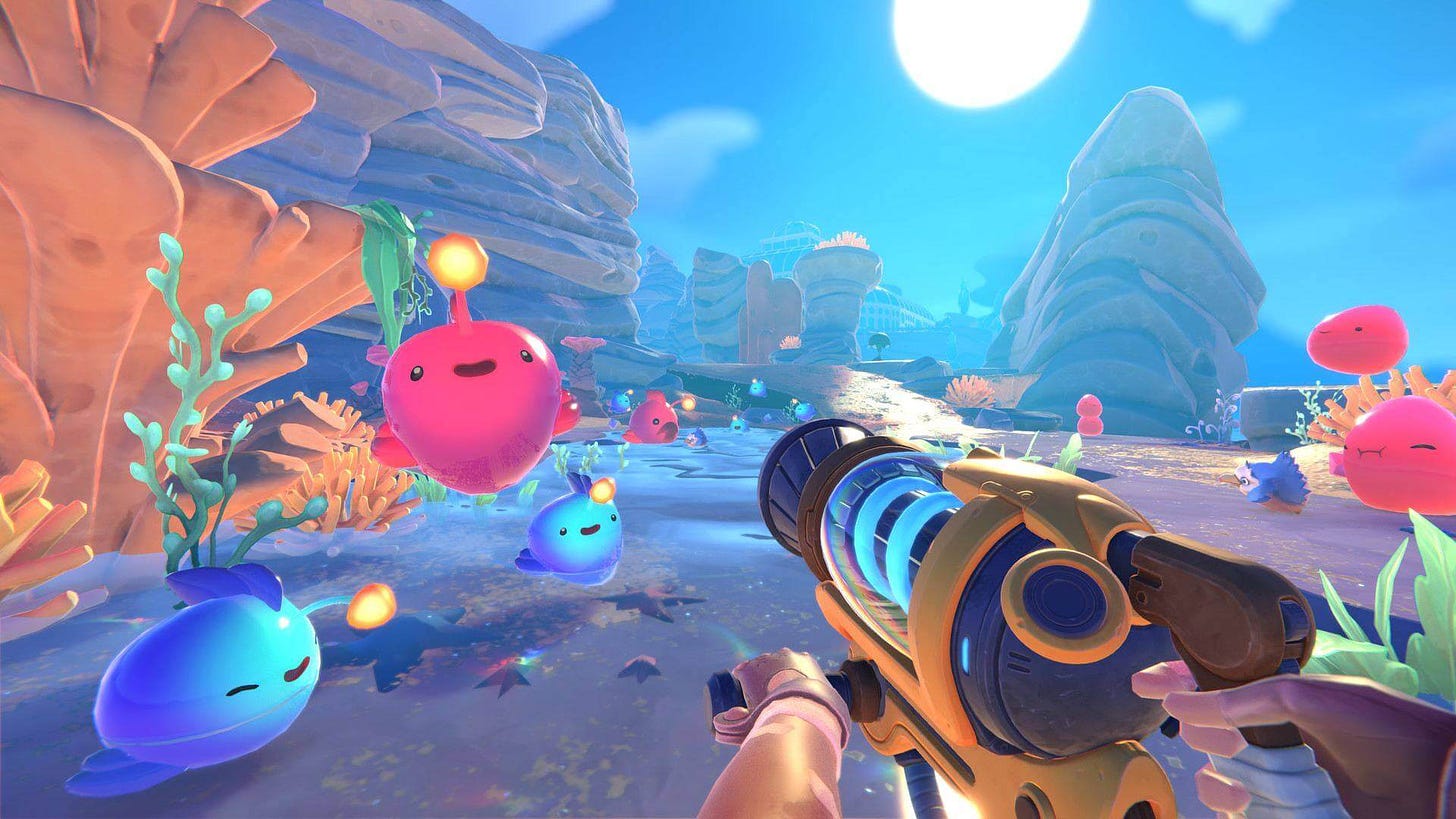 Slime Rancher 2 player collecting slimes
