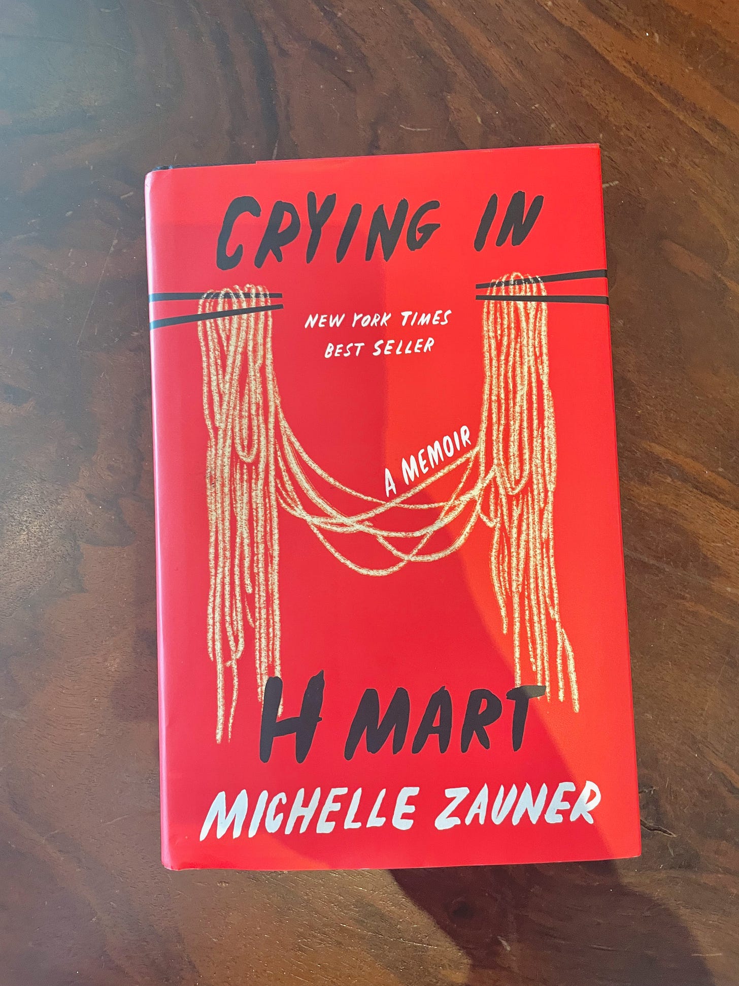 image of the novel "crying in h mart" on a surface table