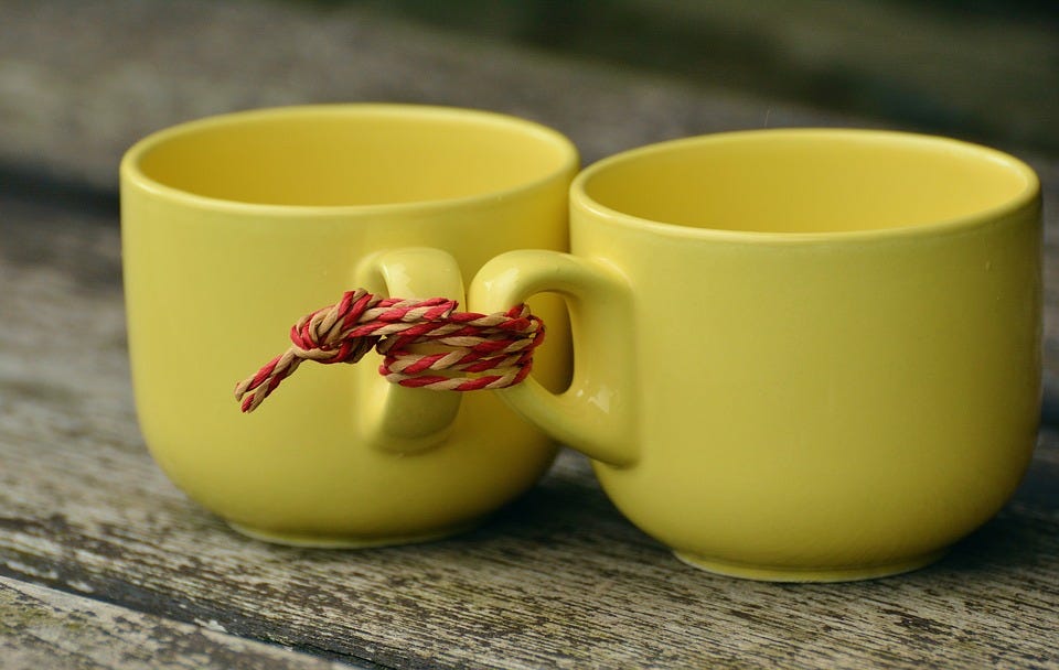 Cups, As A Couple, Together, Partnership, Pull Together