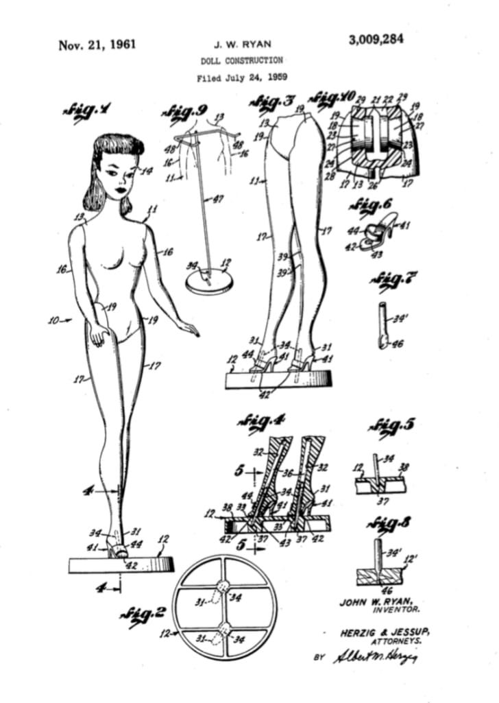 A 1961 patent for Barbie.