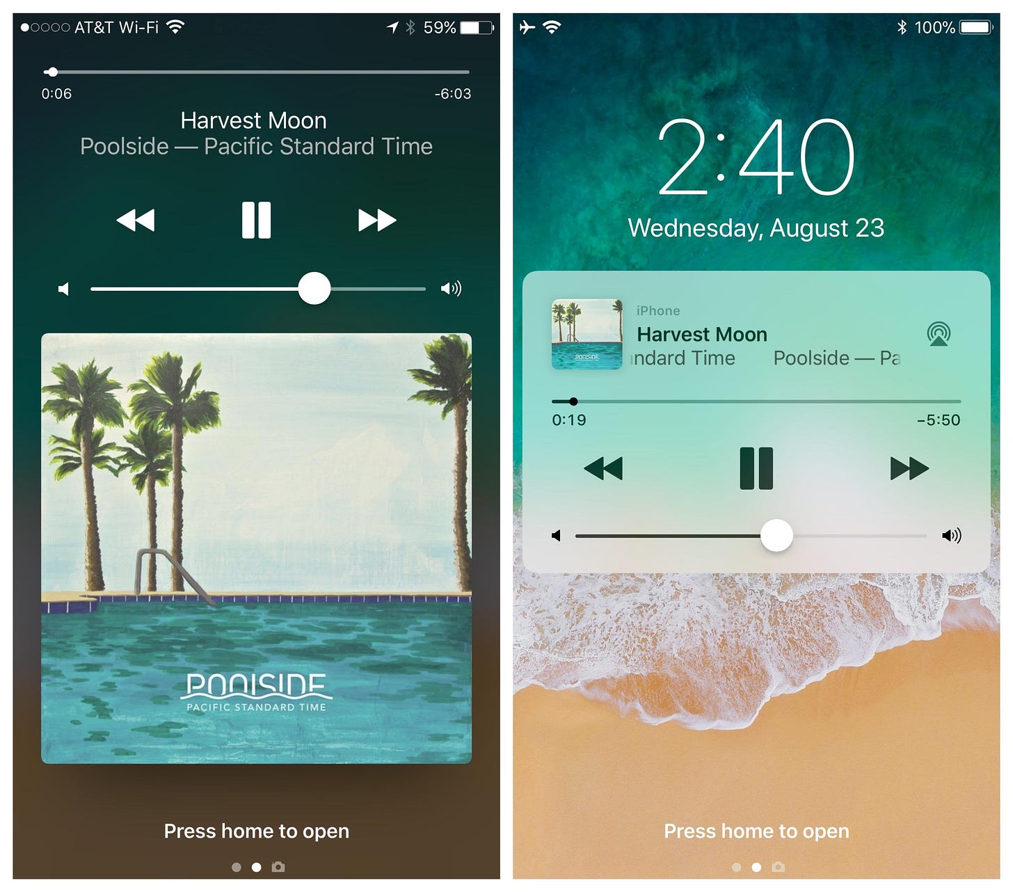 iOS 10 vs iOS 11 lock screen music : r/apple