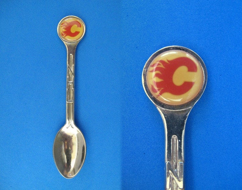 Vintage CALGARY FLAMES NHL Hockey Souvenir Collector Spoon image 1