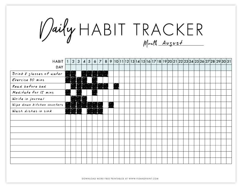 Daily Habit Tracker | Free Printable | Achieve Your Goals!