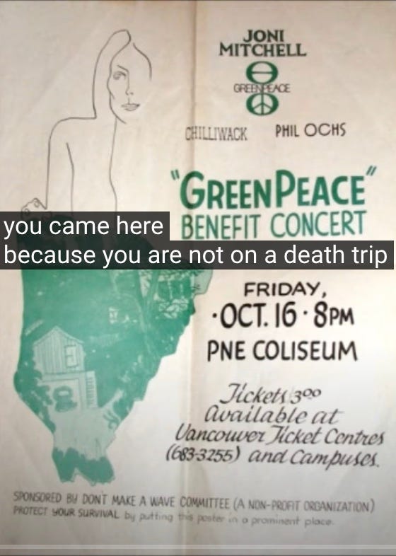Greenpeace Benefit Concert poster from linked video.