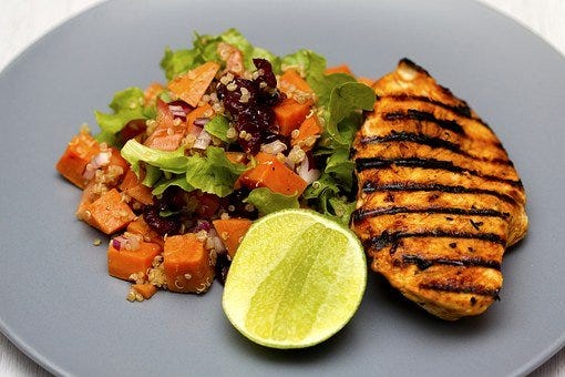 Grilled Chicken, Quinoa, Salad