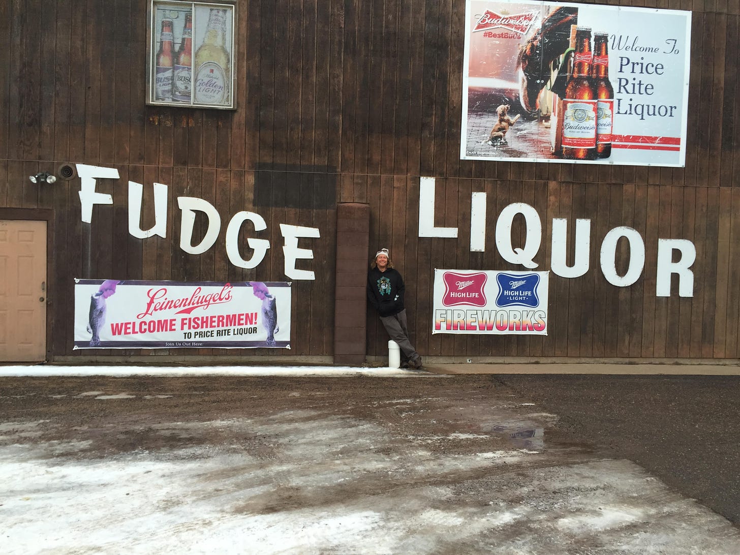 Hayward Wisconsin Fudge Liquor Sign