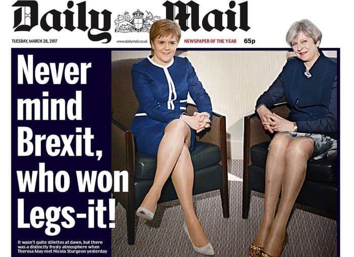 Daily Mail 'Legs-it' front page criticised as 'sexist, offensive and  moronic' | Daily Mail | The Guardian
