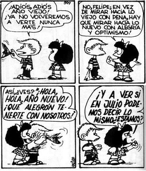 Ya casi es julio. Como lo ven? | Mafalda, Citas de dibujos animados,  Mafalda frases