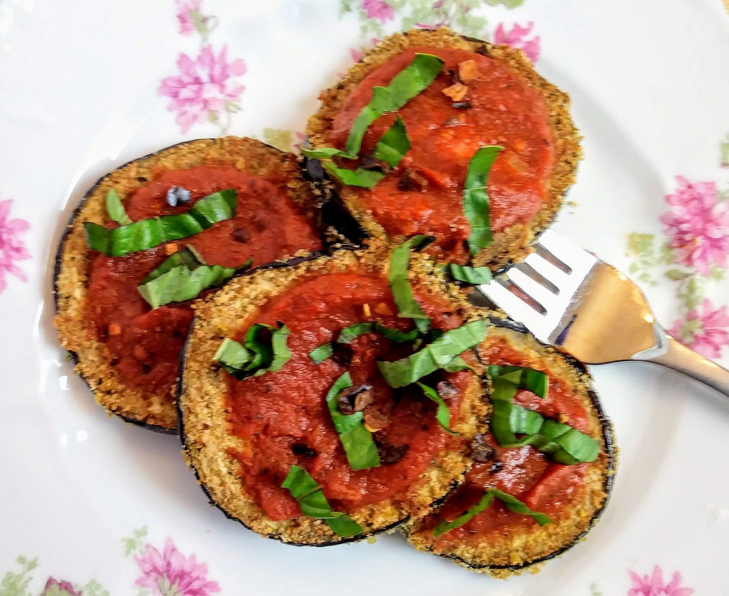 crispy baked eggplant on plate