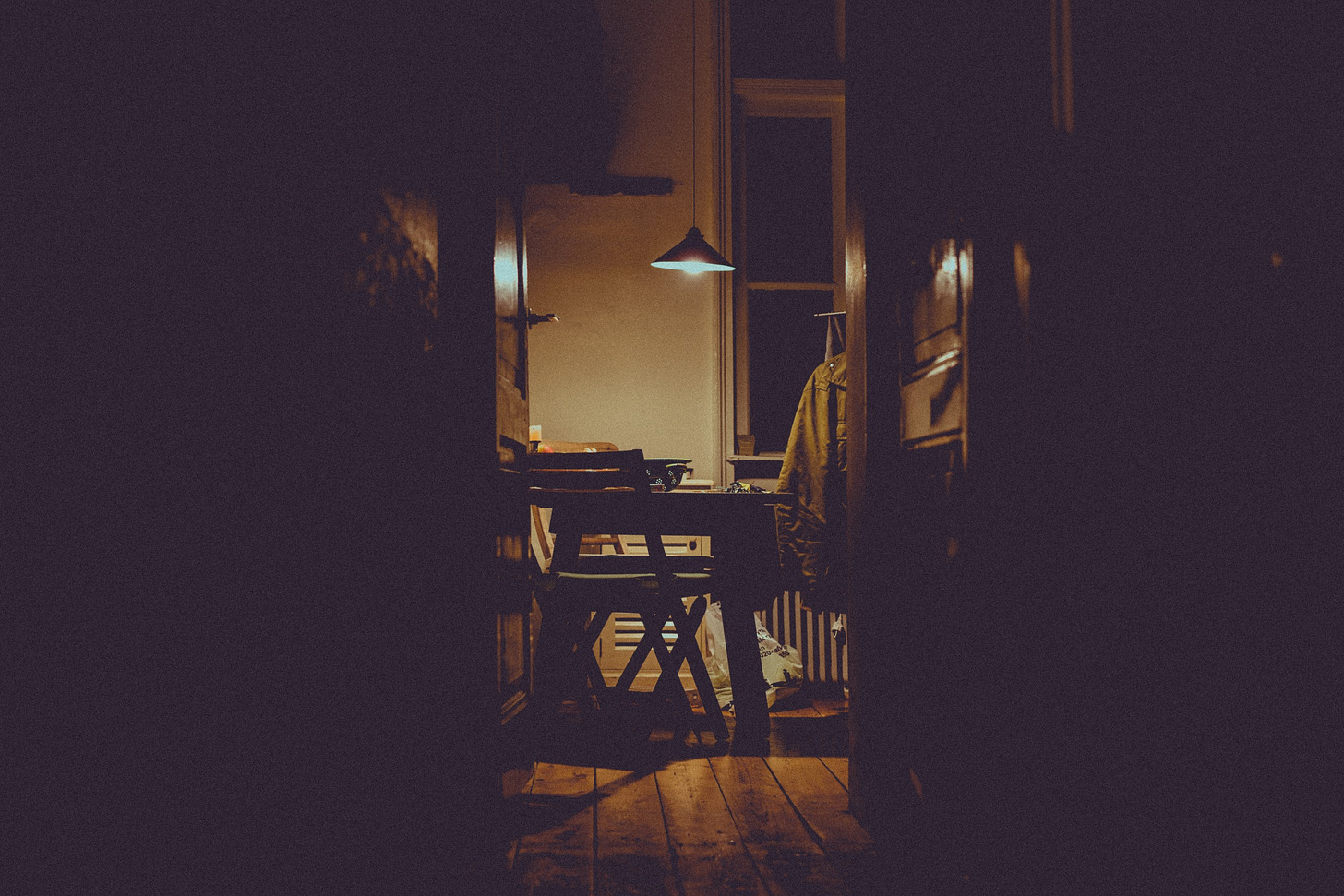 Image of the kitchen late at night for article titled “just make something” on the reflectionist