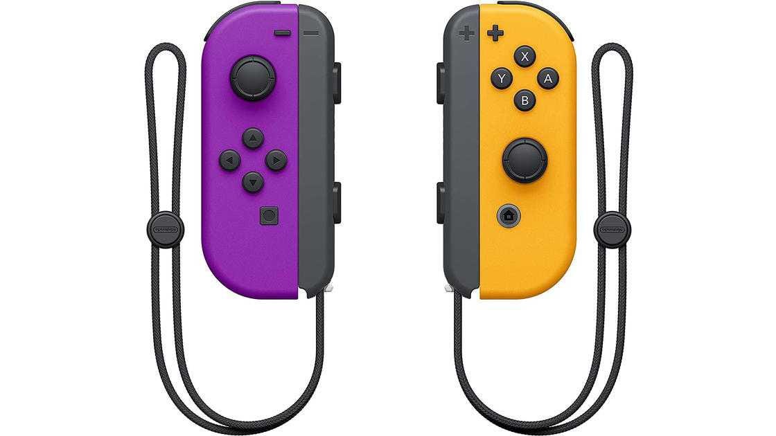 Neon Purple and Orange Joy-Con controllers