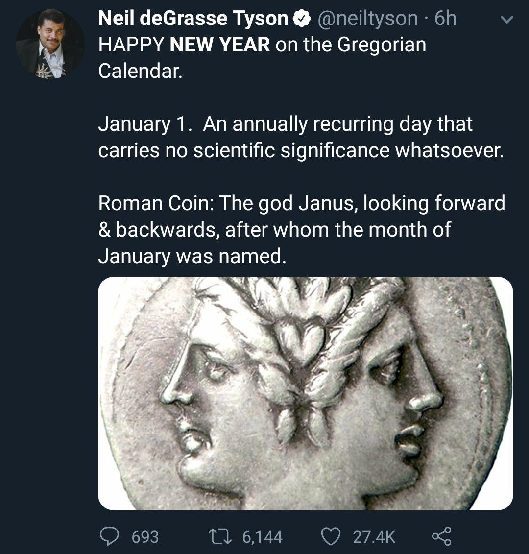 Justin Whang 🐙 on Twitter: "HAPPY NEW YEAR on the Gregorian Calendar. An  annually recurring tweet of no astronomical significance.  https://t.co/4z2vkSbweX" / Twitter