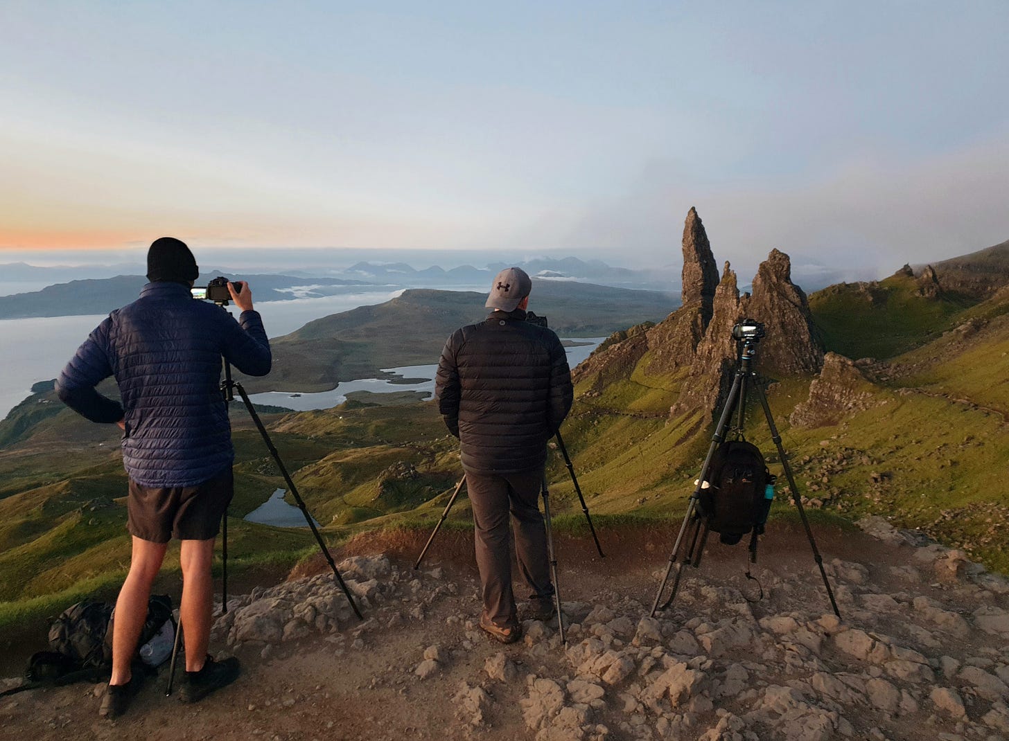 Waiting for the sunrise at the Old Man of Storr