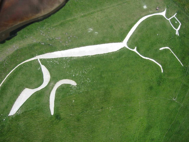 Aerial view of Uffington White Horse © Dave Price :: Geograph Britain and  Ireland