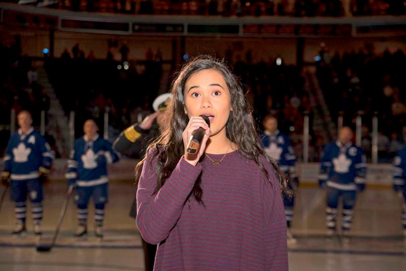 Young anthem singer hits all the right notes for Toronto Maple Leafs - The  Central Minnesota Catholic