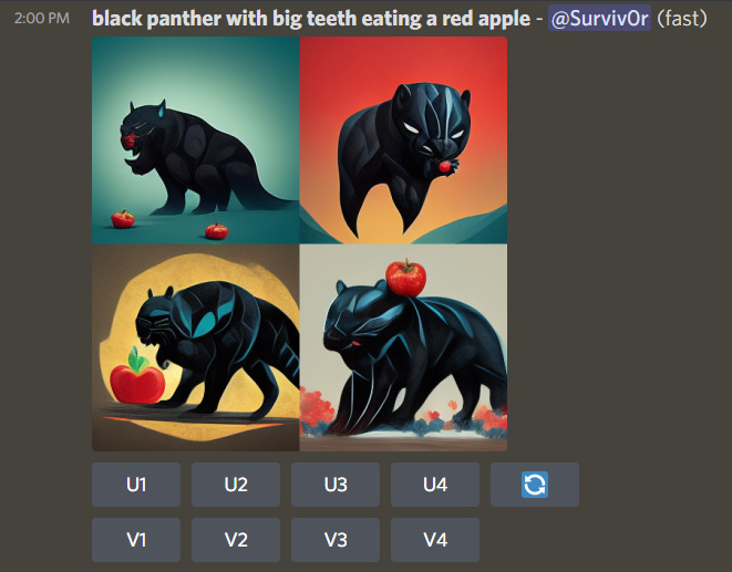 Black panther eating a red apple