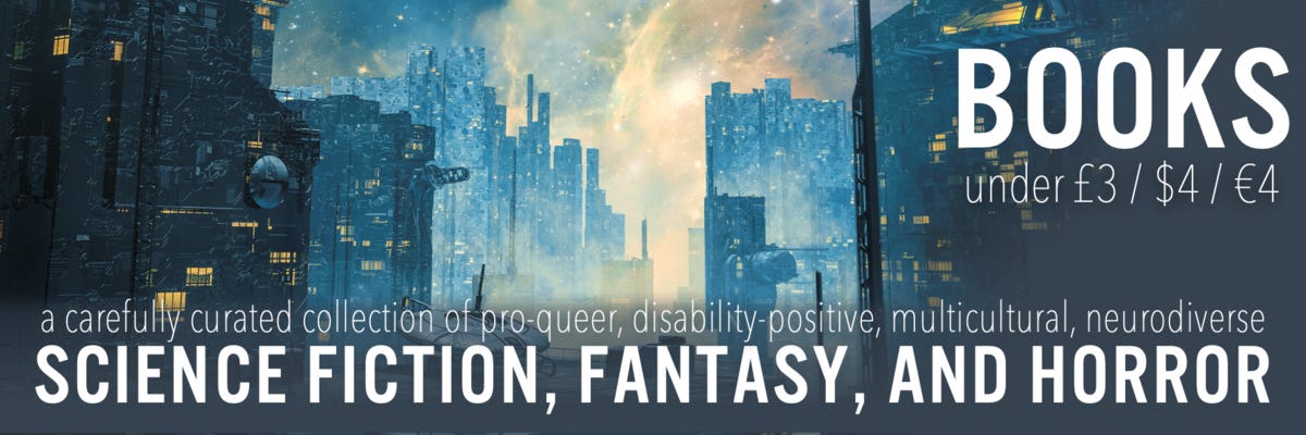 banner for giveaway 1 with a science fiction looking city in the background
