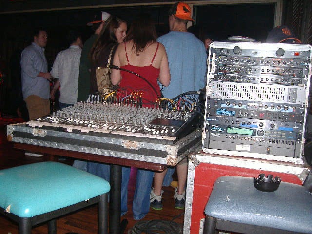 Here's the sound board on the River stage. The Main stage one was even more complex.