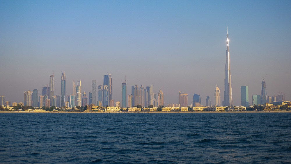 Photo of the Dubai skyline.