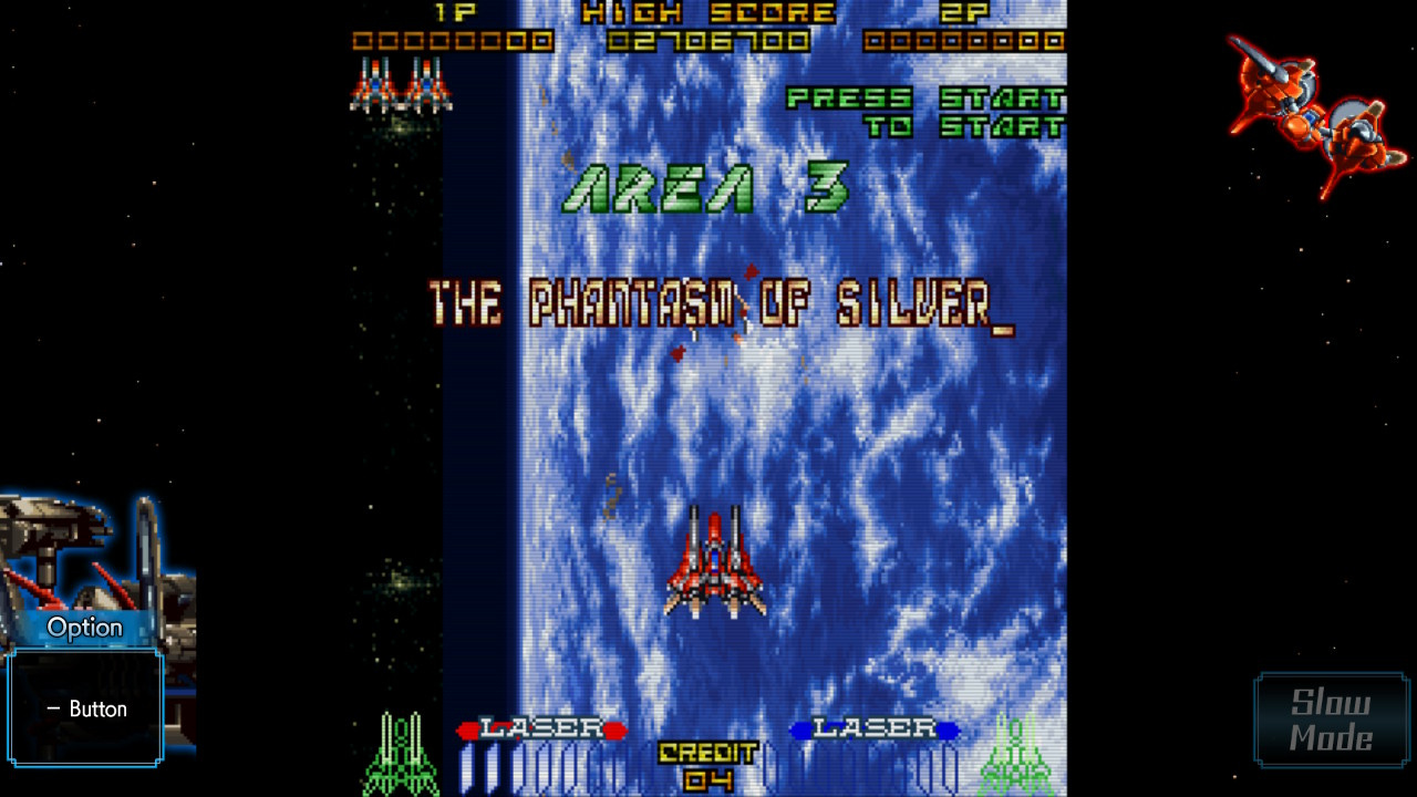A screenshot displaying the title for Area 3: The Phantasm of Silver, as your ship begins its descent into Earth's atmosphere