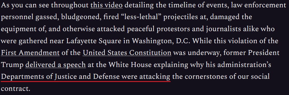 Original excerpt with "Depts of Justice and Defense were attacking..."