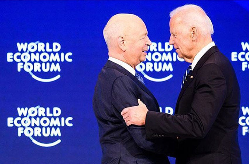 Joe Biden dengan Klaus Schwab di World Economic Forum